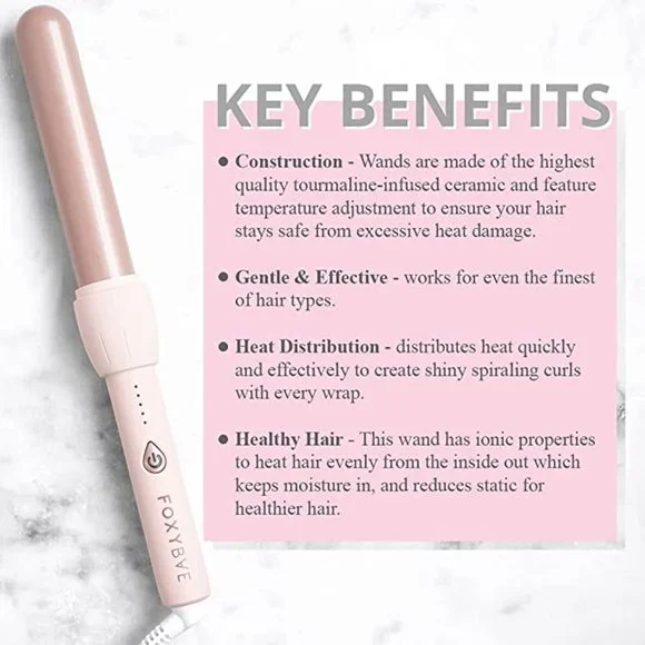 FOXYBAE Baby Blush Professional Ceramic Tourmaline Curling Wand - Picture 3 of 5
